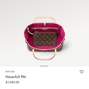 authentic Louis Vuitton, never full p.m. with matching wallet